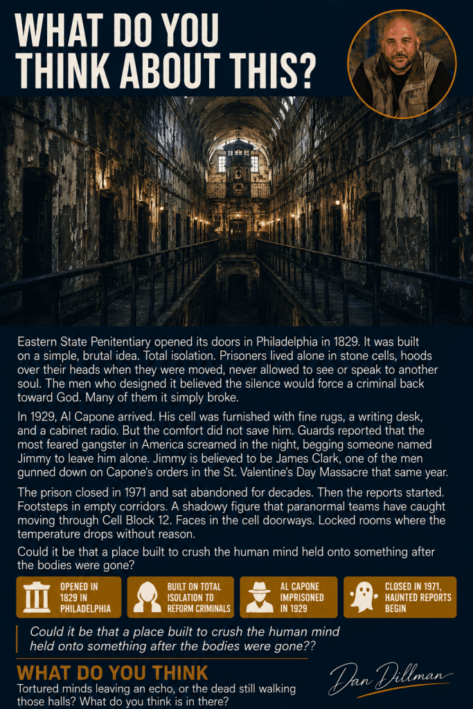 Eastern State Penitentiary dispatch card, the abandoned Philadelphia prison said to be haunted